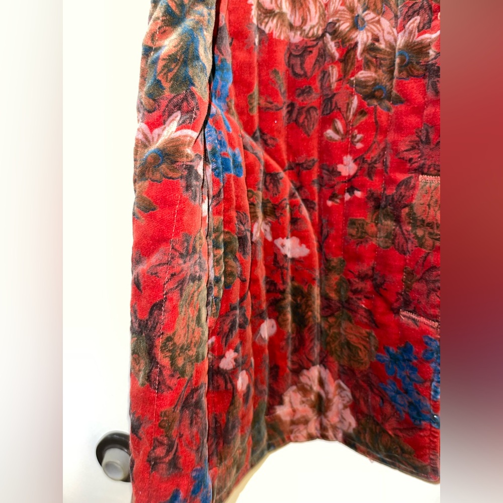 Vintage Sun'n Sand Floral Velvet Jacket With Chinese Knot Buttons - Picture 5 of 7